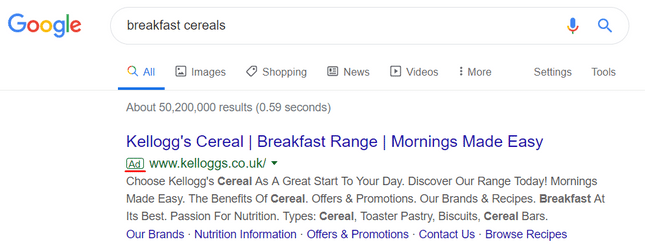 sem example search engine marketing example