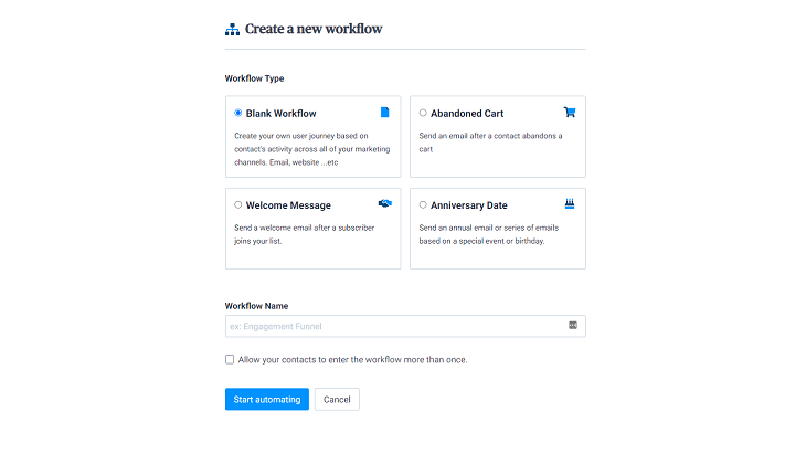 Sendinblue review automation workflow templates