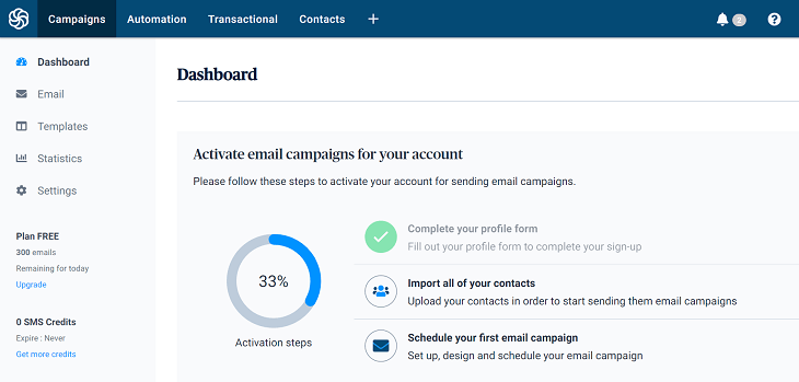 sendinblue-review-dashboard Sendinblue Review dashboard
