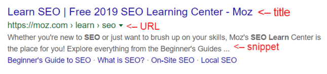 result labels labeled serp example