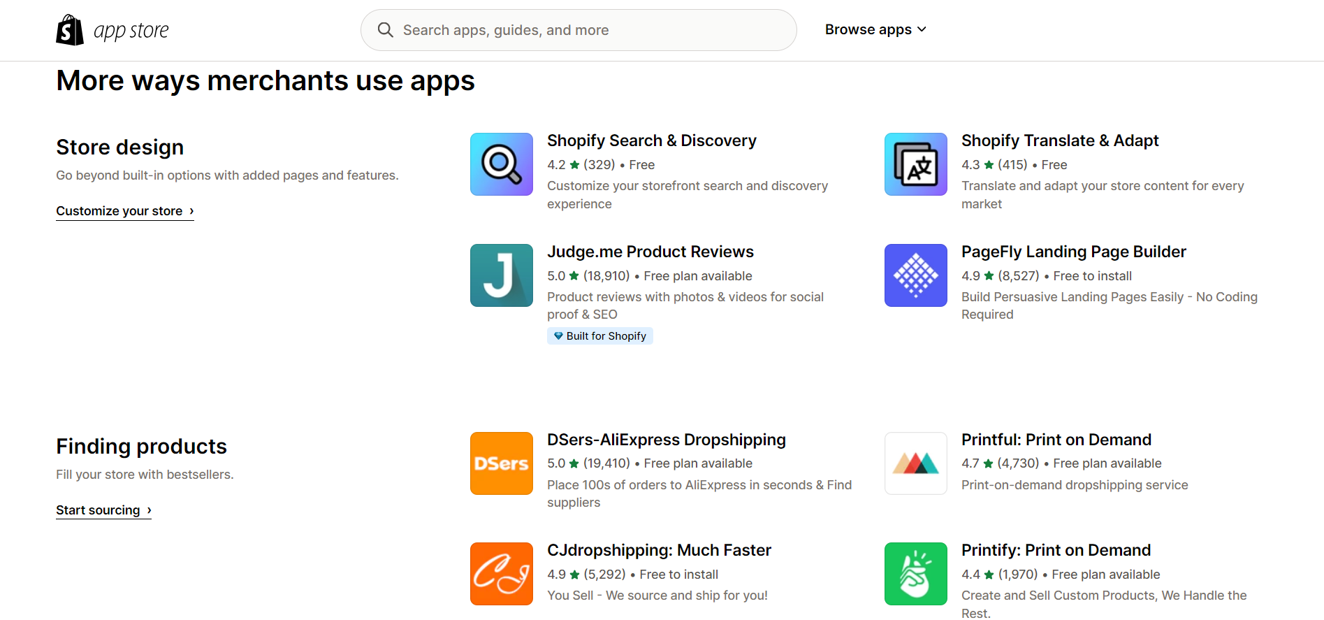 Shopify app store Shopify app store