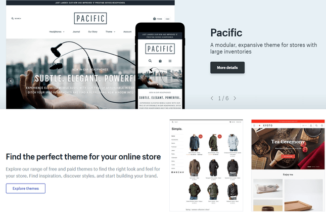 Shopify Choose Ecommerce Template Shopify Pacific template preview