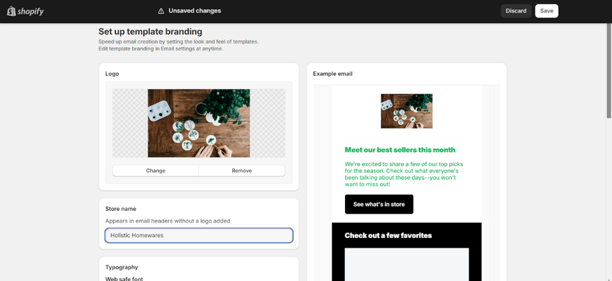 Shopify email marketing Setting up an email template in Shopify