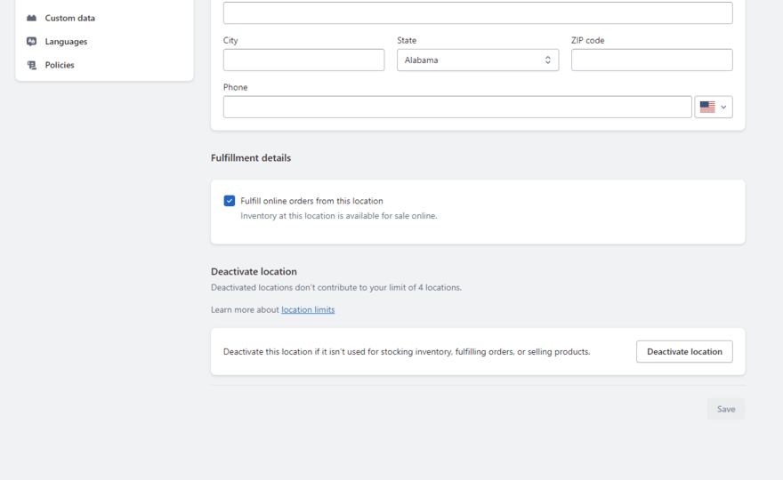 Shopify order location Shopify's shipping settings in the backend