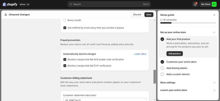 Shopify Payments fraud detection tool Shopify Payments fraud detection tool setup guide in progress