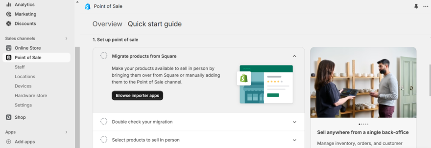 Shopify POS settigns