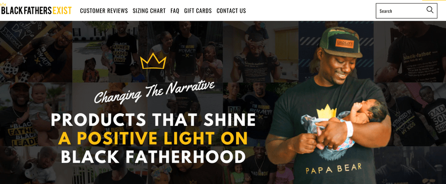 shopify print on demand example Black Fathers Exist shopify print on demand example Black Fathers Exist