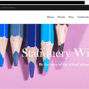Shopify security green padlock example-min Stationery Wizards demo homepage with HTTPS padlock circled