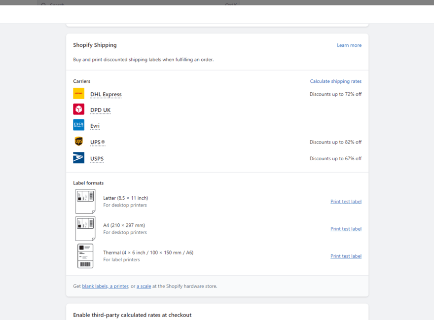 Shopify Shipping (1) Shopify Shipping rates for UK carriers