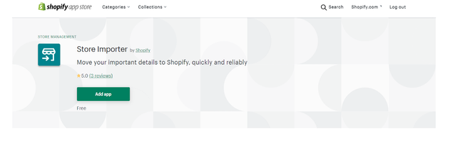 Shopify store importer