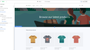 shopify's store in the editor, featuring an illustration and tshirts