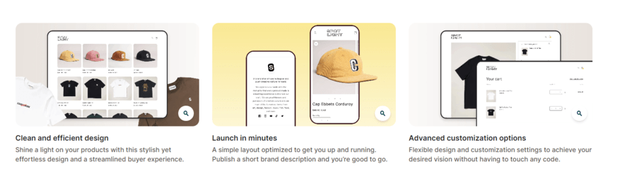 Shopify template features List of special features available if you select Shopify's Spotlight theme