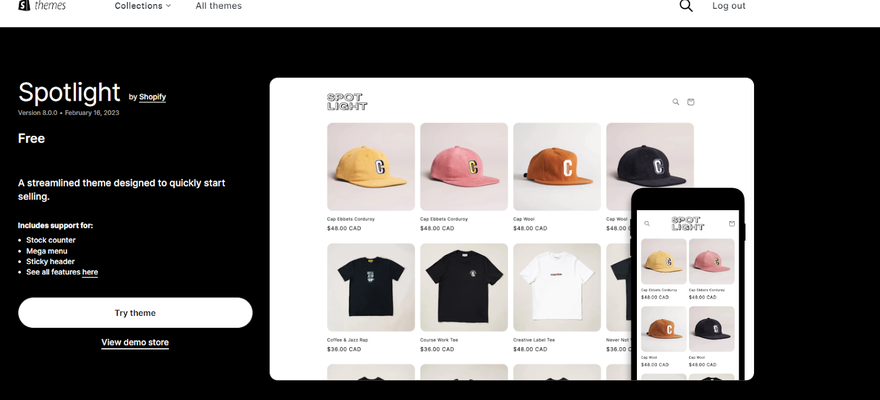 a dark shopify store template