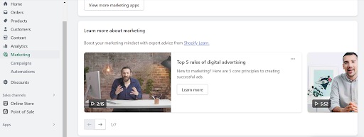 shopify video tutorial a page in a help guide with a video tutorial