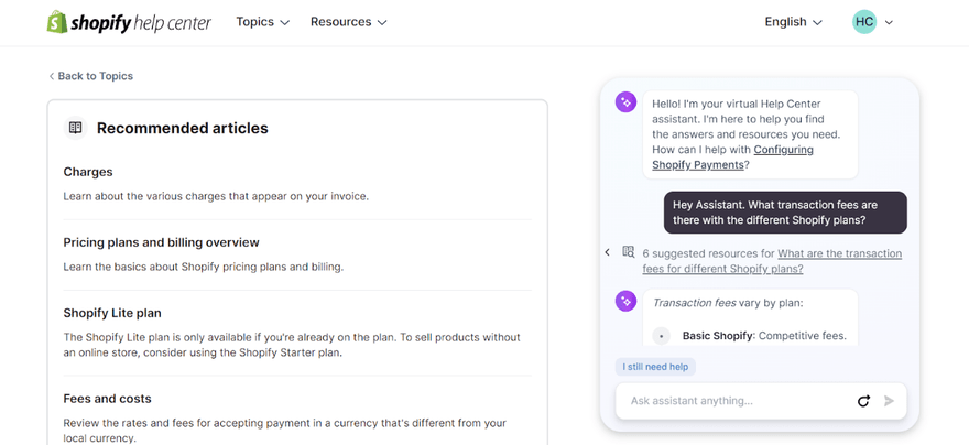 Shopify live chat Using Shopify's live chat support