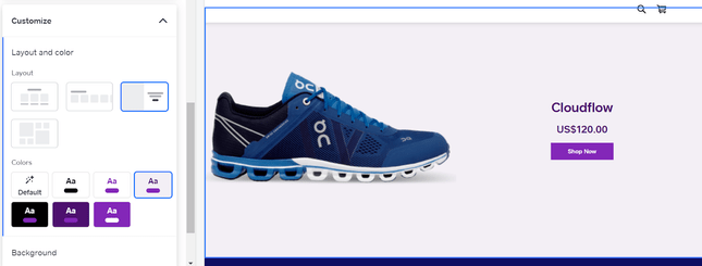 square editing square template editor with a blue shoe