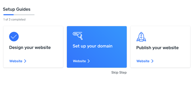 square onboarding square setup guides, showing three options with one tin the middle highlighted blue