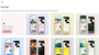 Seven colored tiles with a mobile view of your website on a white background, showing Square Online's available themes.