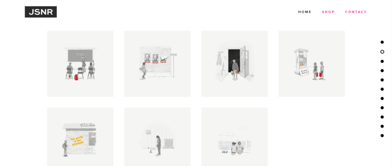 squarespace artist image (1) an artists webpage featuring illustrated pieces
