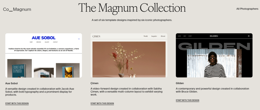 squarespace magnum collection Preview of three of the new Squarespace templates from The Magnum Collection