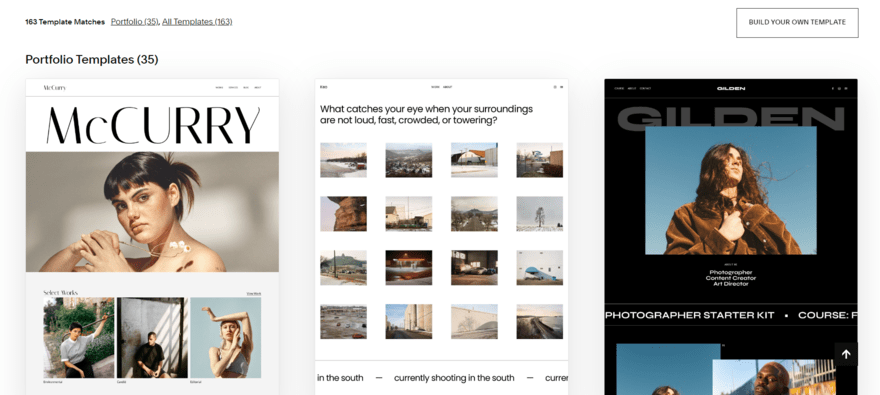 Squarespace portfolio templates Squarespace template library filtered by portfolios