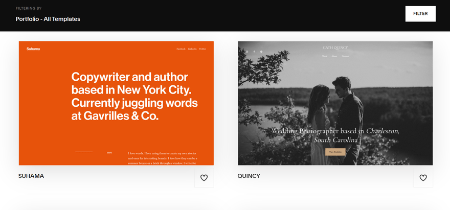 Squarespace portfolio