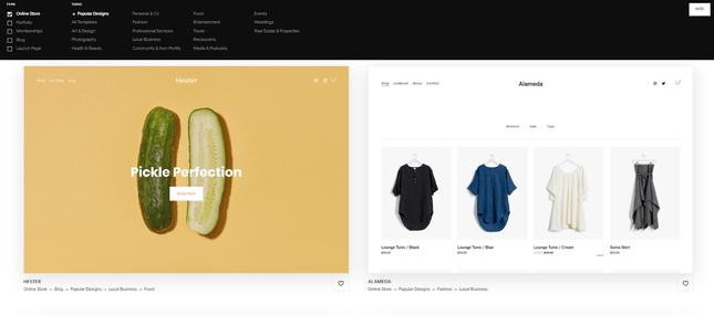 squarespace templates squarespace template designs with one half a pickle design and the other women's clothing