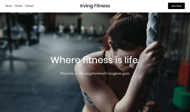 squarespace fitness home