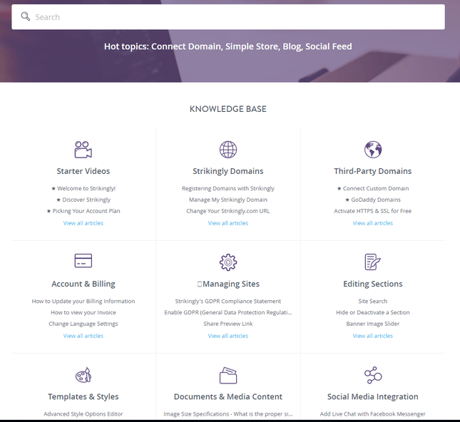 Strikingly Help and Support Knowledgebase strikingly knowledge base