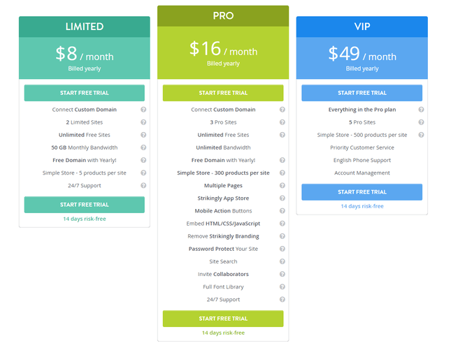 Strikingly Price Plans strikingly price plans