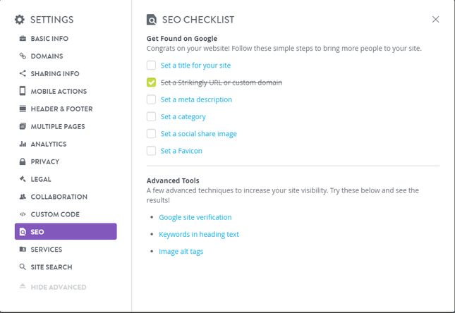 Strikingly SEO Checklist strikingly seo checklist