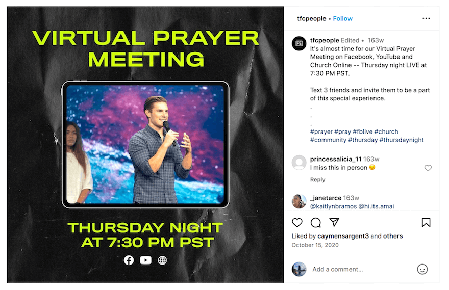 The Fellowship Church Instagram screenshot The Fellowship Church Instagram screenshot