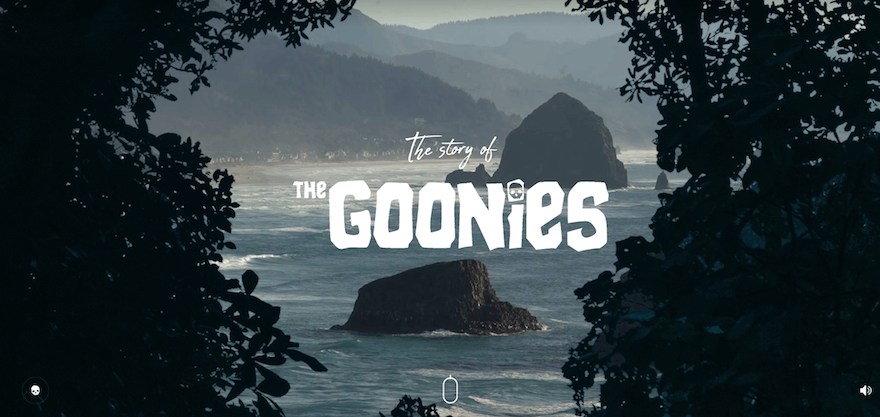 The Goonies website screenshot The Goonies website screenshot
