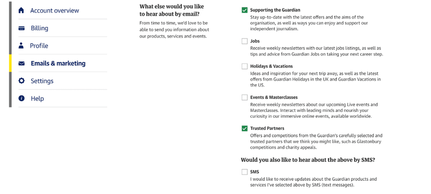 The Guardian email marketing The Guardian email marketing