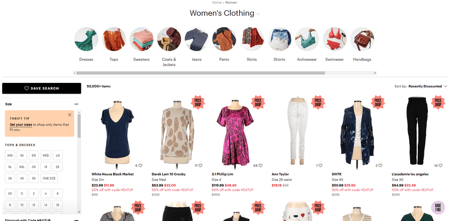 ThredUP Product Images Women's Thrift Store Clothing