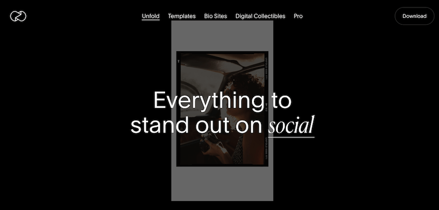 Unfold website screenshot Unfold website screenshot