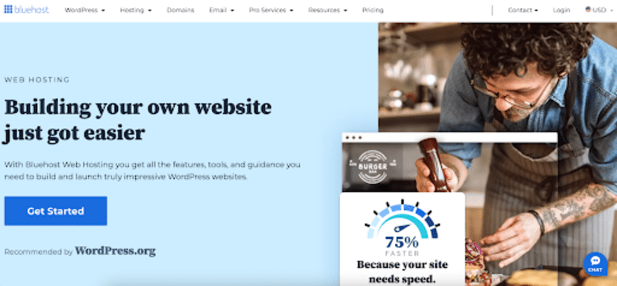 Bluehost website