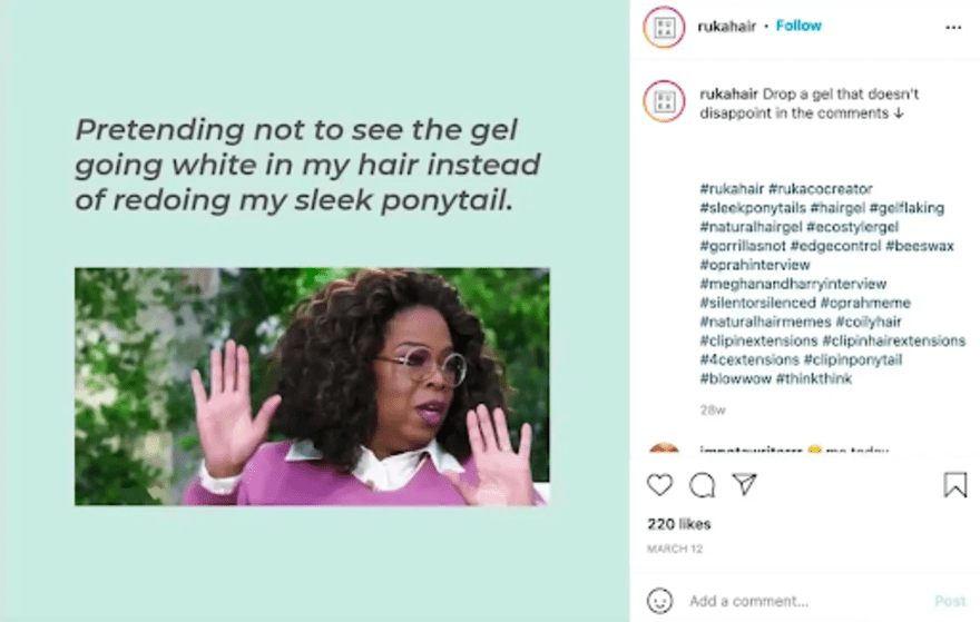 Ruka Hair meme marketing example Ruka Hair meme marketing example