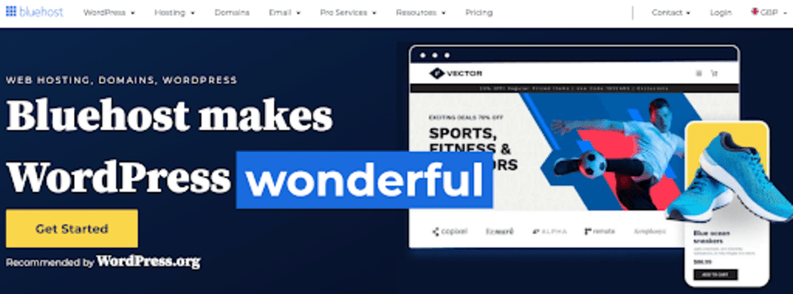 Bluehost homepage Bluehost website hosting provider homepage