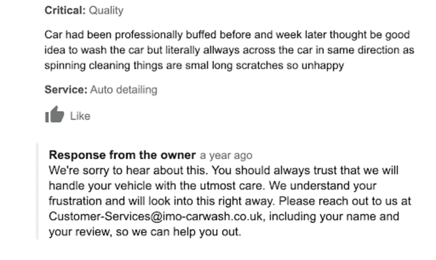 Negative Google Review example response Negative Google Review example response