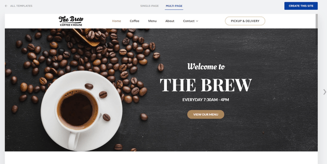 Web.com Template Layouts Web.com Template Layouts for a coffee shop