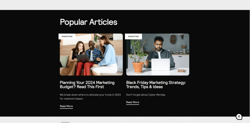 webflow blogging user example a sleek blog page with stock image featured images