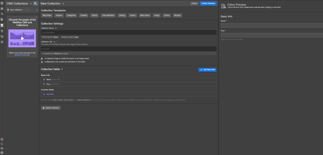 Webflow Collections Webflow Collections