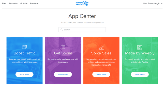 Weebly App Center Wix vs Weebly vs Squarespace weebly app center featuring a search bar to browse
