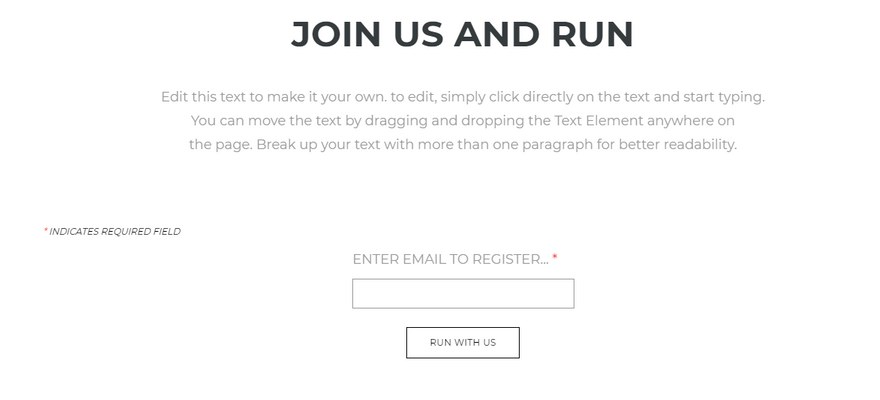 weebly events theme run registration