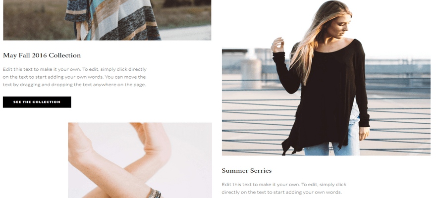 weebly personal theme bella marcel image and text