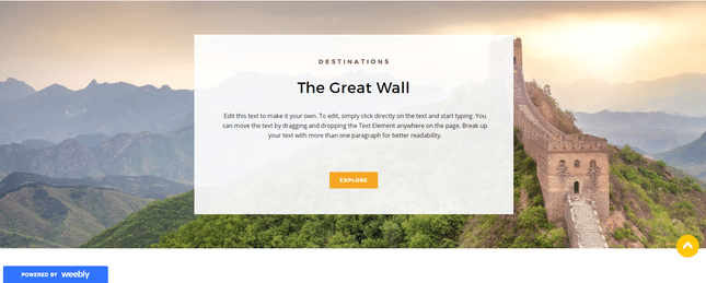 weebly pricing free plan adverts Weebly example website featuring a free plan ad at the bottom
