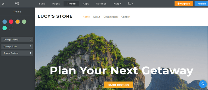 weebly review customization color 2 weebly editor changing button color to orange from a list of 5 presets
