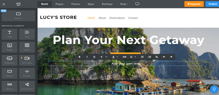 weebly review customization weebly editing the text on site with word-processing bar