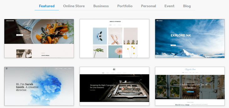 weebly review themes weebly selection of with categories along the top